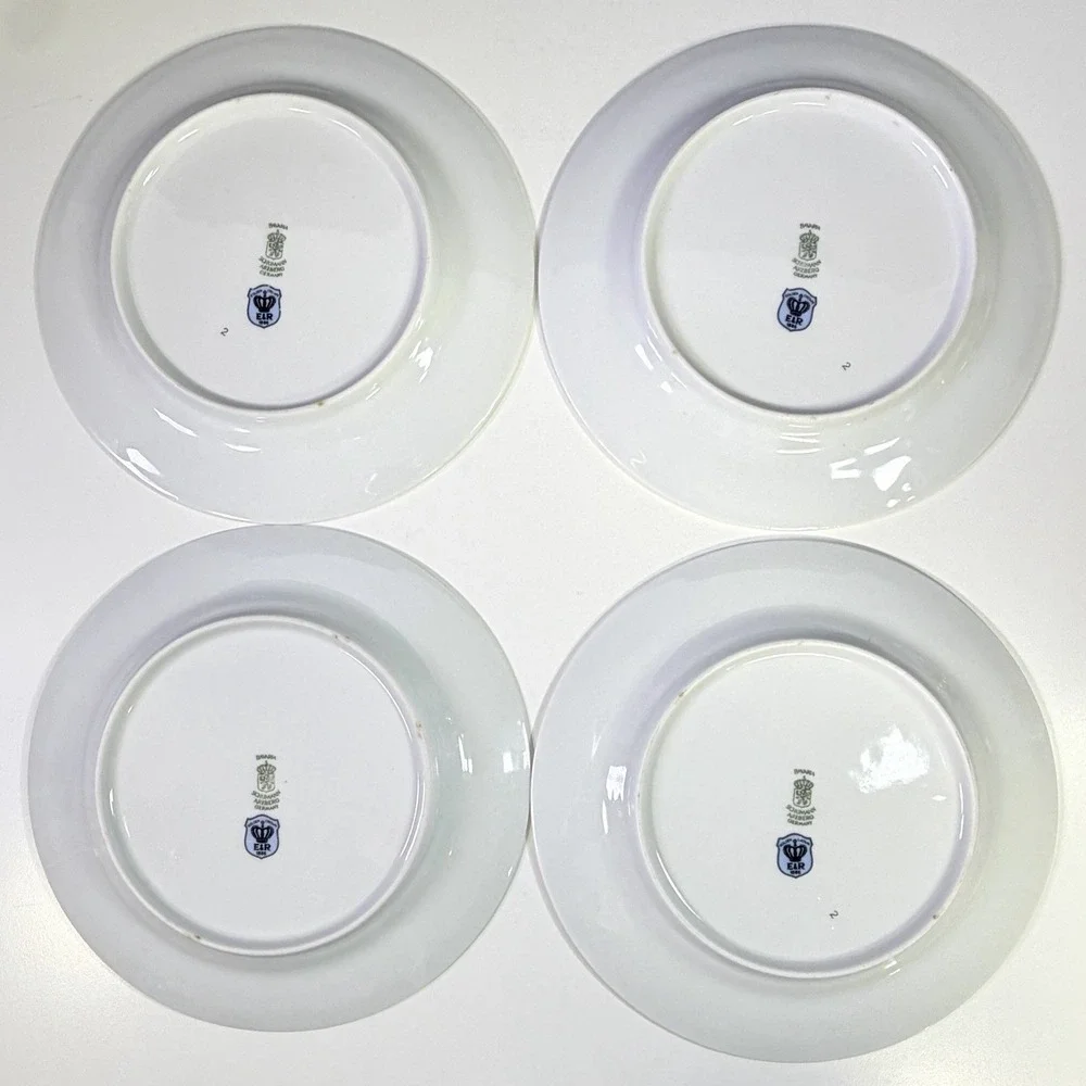 VTG Schumann Bavaria Song Bird Salad Plates Porcelain Arzberg Germany Set of 4